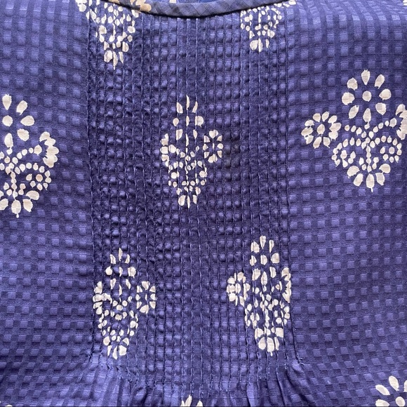 Madewell Silk/Cotton Blue/Purple Flowerstamp Sheath Dress Size XS - Picture 3 of 9